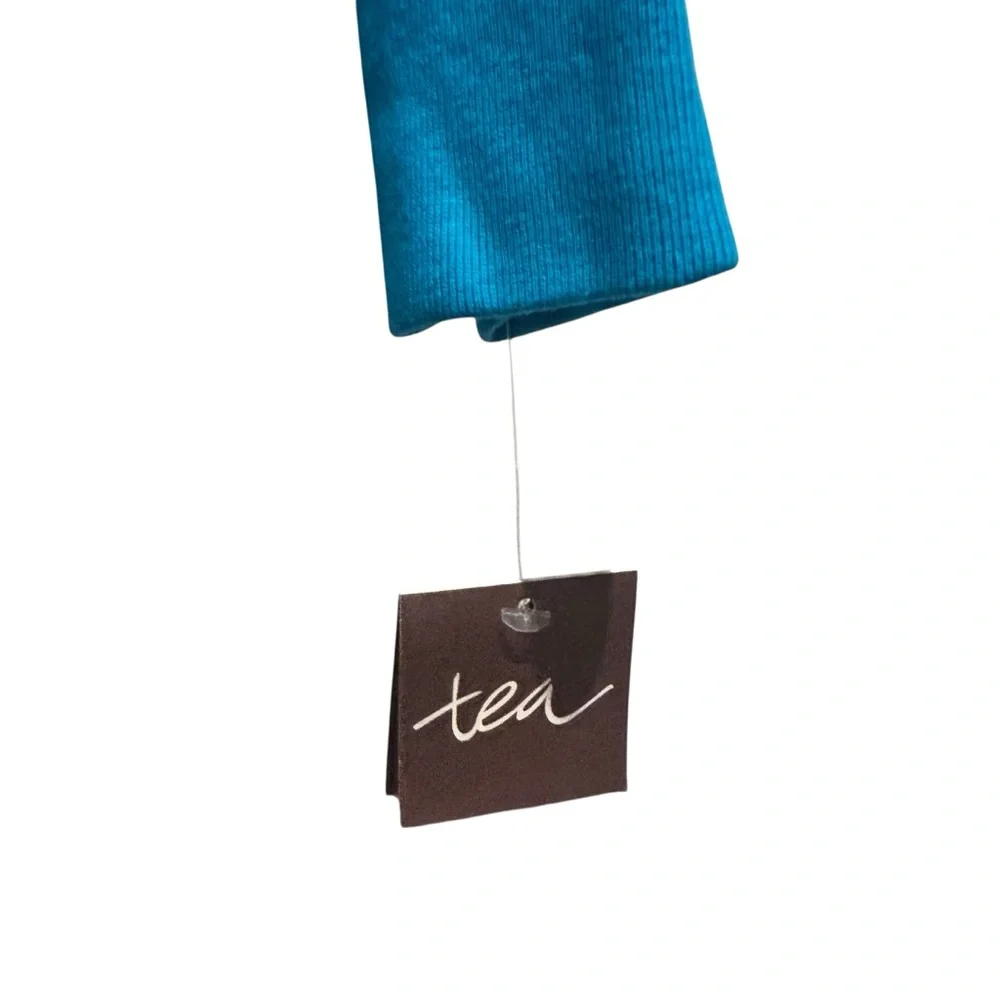 Tea Collection 100% Cotton Teal Zip Up Hoodie‎ Pockets Texture Size 6 NWT